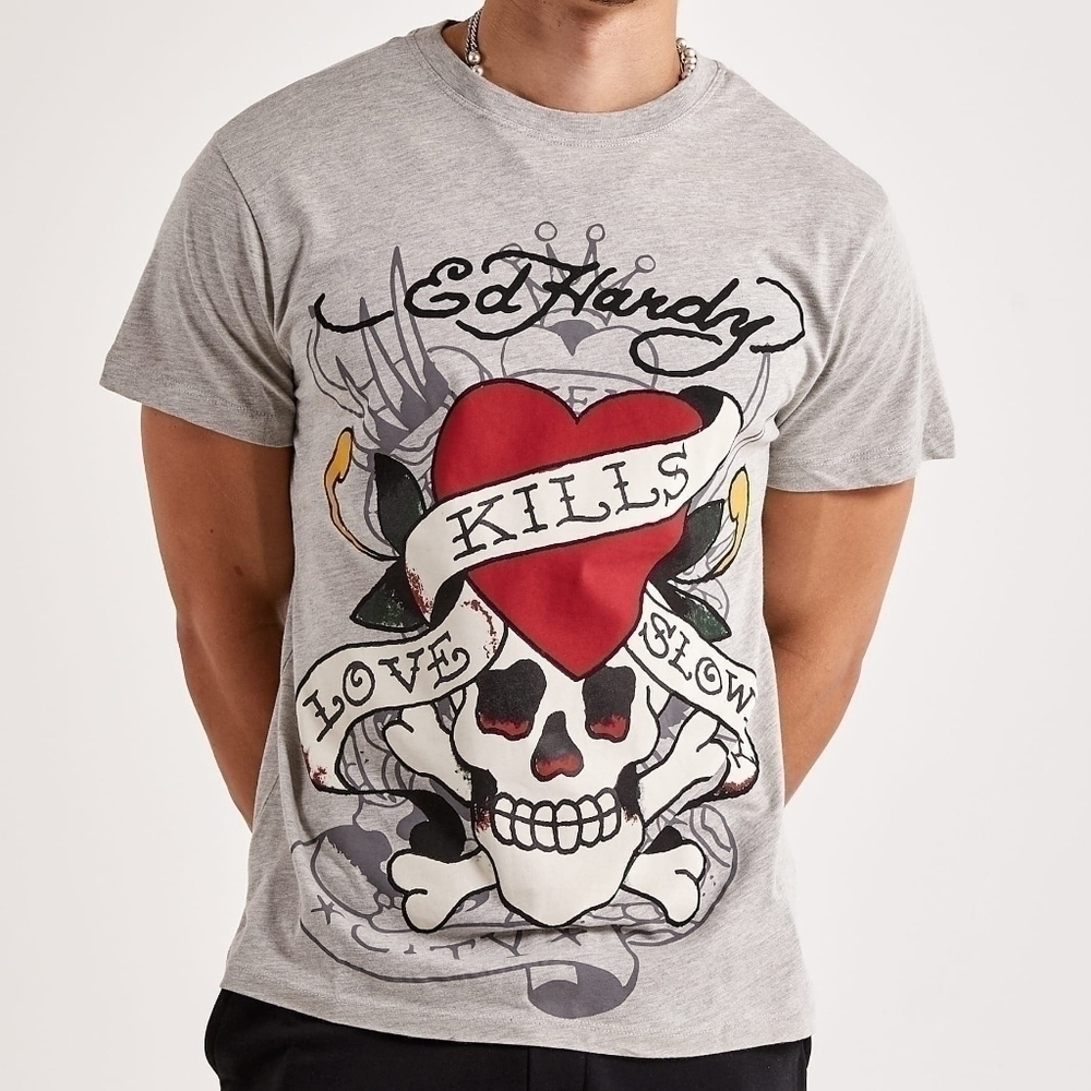 Ed Hardy Love Kills Slowly Graphic Tee‎ Shirt Size Medium NWT